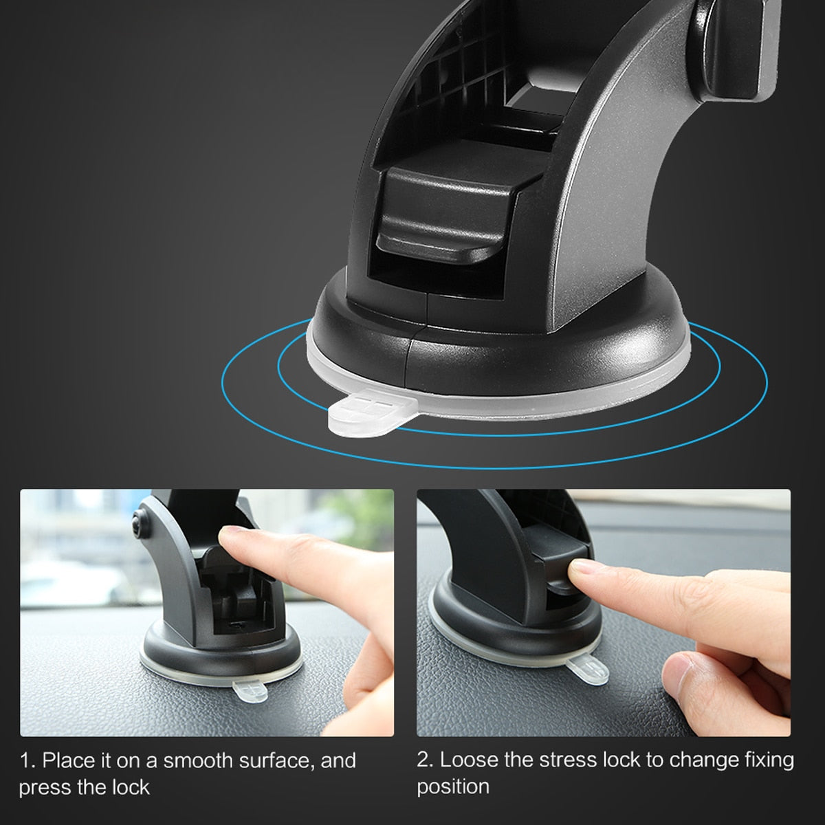 "LuxStand Pro: A luxurious 360° phone mount for your car"